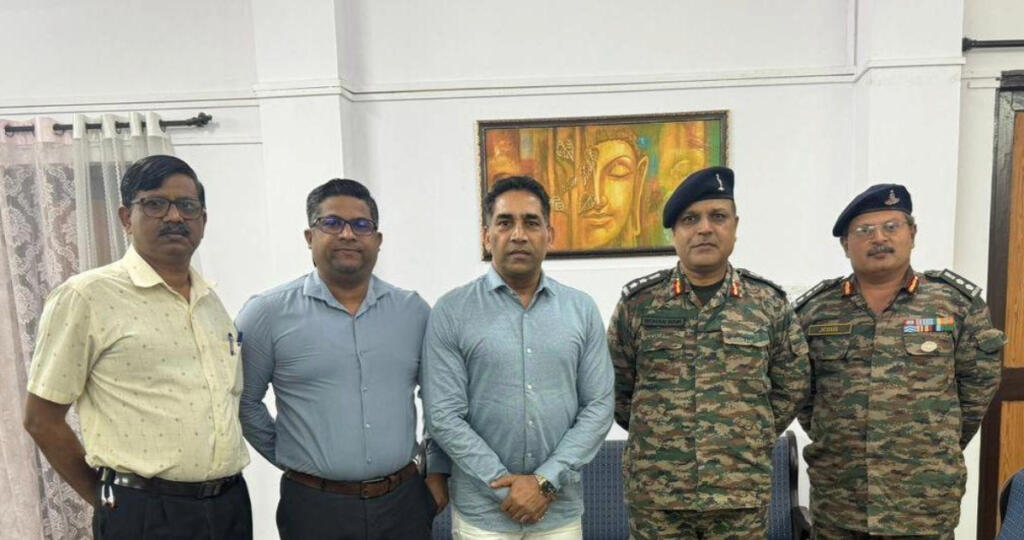 Hon Sports Min of Goa Shri Govind Gaude along with Col Mohan Naik Commander Belagavi Group NCC & Col Jesus Furtado CO 1 Goa NCC