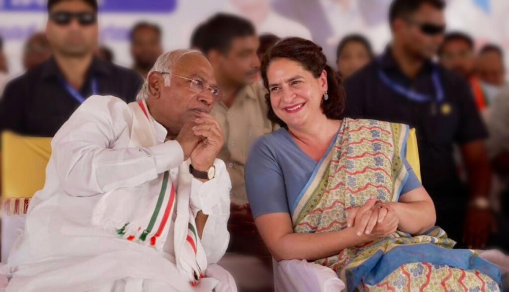 Congress's Kharge and Priyanka on the campaign trail. 