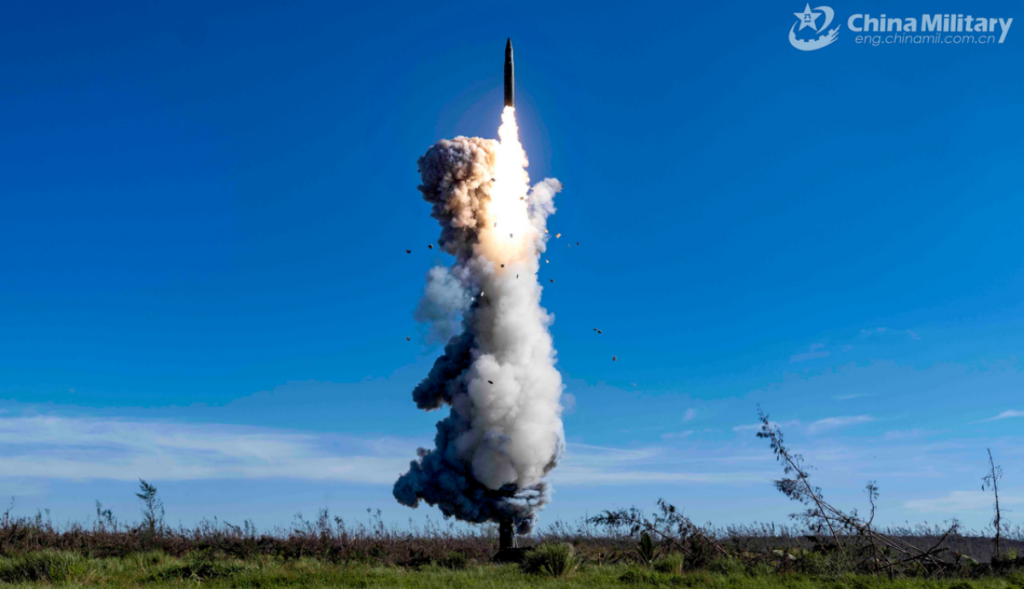 Intercontinental ballistic missile fired by the PLA in the Pacific Ocean