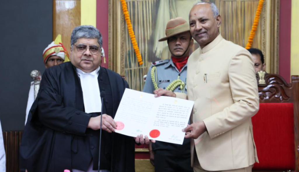 Justice Mukerji was administered the oath by Governor CH Vijayashankar.