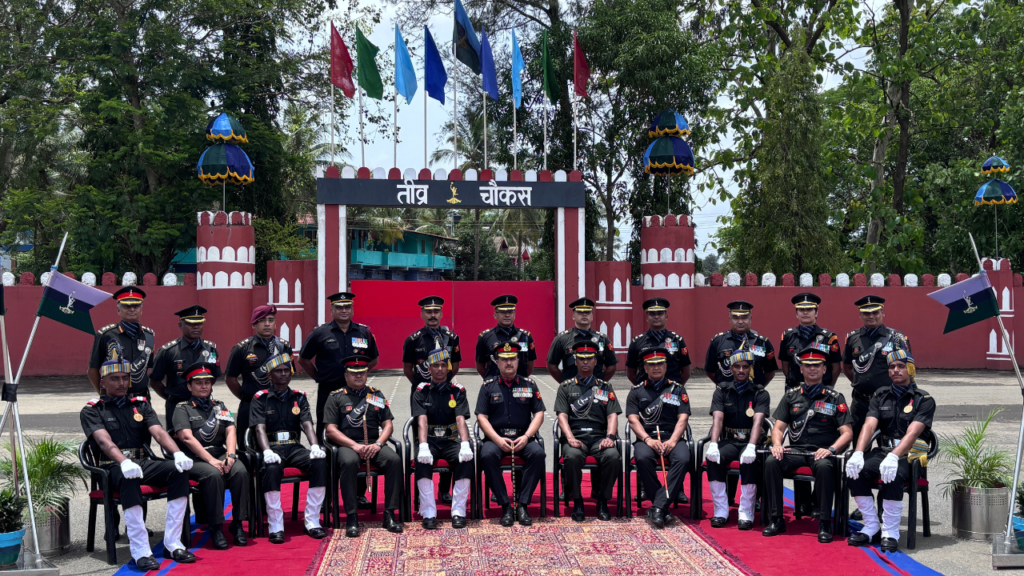 Brigadier Harsh Bhatia with the Agniveer medal winners and top brass of 2 STC. 