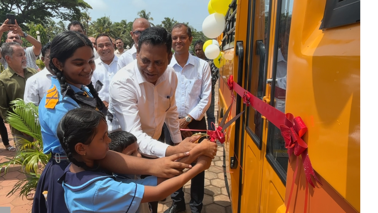 South Goa MP Capt. Viriato Fernandes Hands Over School Bus to St. Anthony High School, Majorda