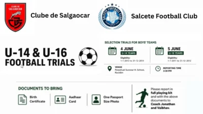 CD Salgaocar, Salcete FC To Hold U-14 and U-16 Trials
