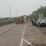 Truck Overturns on Bambolim–Santa Cruz Slope, Traffic Diverted