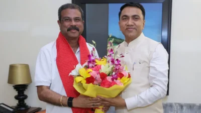Dharmendra Pradhan, Sawant Review NEP 2020 in Goa