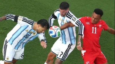 Argentina beat Switzerland, set up England semi-final